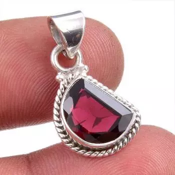 Natural Garnet Gemstone Handmade 925 Solid Sterling Silver Pendant 1.25 F5s42