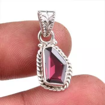 Natural Garnet Gemstone Handmade 925 Solid Sterling Silver Pendant 1.25 P3I99