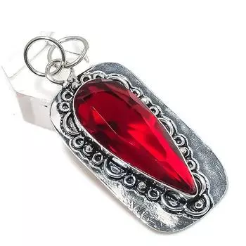 Natural Garnet Gemstone Handmade 925 Sterling Silver Jewelry Pendant 2.44 y1S89
