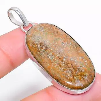 Natural Ghost Eye Jasper Gemstone 925 Sterling Silver Gift Pendant 2.17 I5z19