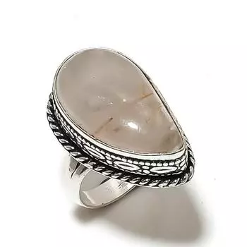 Natural Golden Rutile Gemstone Handmade 925 Sterling Silver Ring Size 6 Q5I94