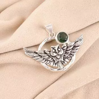 Natural Green Amethyst Gemstone 925 Solid Silver Handmade Women Pendant 1.48 CP-17-35