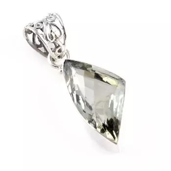 Natural Green Amethyst Gemstone 925 Solid Sterling Silver Gift Pendant 1.4 B5W41