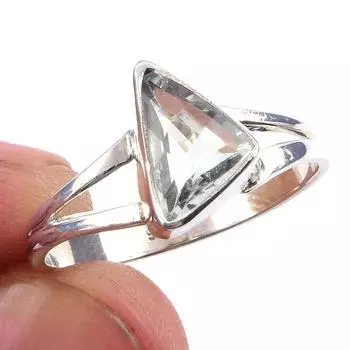 Натуральный зеленый аметист драгоценный камень 925 пробы серебро подарочное кольцо р.8.5 u2e95