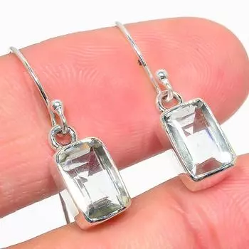 Natural Green Amethyst Gemstone 925 Solid Sterling Silver Earring 1.25 M1t43