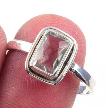 Natural Green Amethyst Gemstone 925 Solid Sterling Silver Jewelry Ring S.10 I8s45