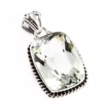 Natural Green Amethyst Gemstone 925 Solid Sterling Silver Gift Pendant 1.5 u7g18