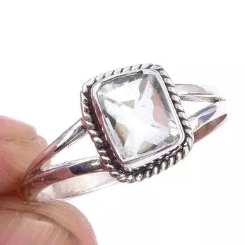 Natural Green Amethyst Gemstone Handmade 925 Solid Sterling Silver Ring S.9 i5y99
