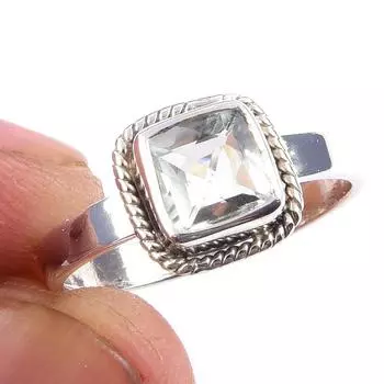 Natural Green Amethyst Gemstone Handmade 925 Solid Sterling Silver Ring S.6 b5F46