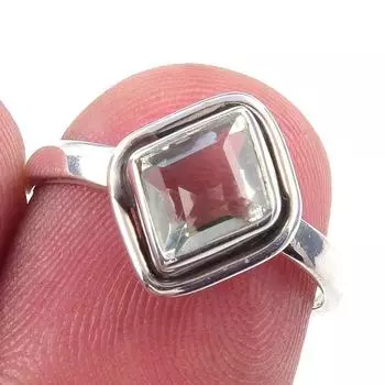 Natural Green Amethyst Gemstone Handmade 925 Solid Sterling Silver Ring S.6 H1B77