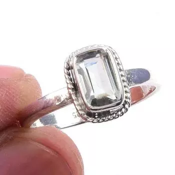 Natural Green Amethyst Gemstone Handmade 925 Solid Sterling Silver Ring S.8 z5r97