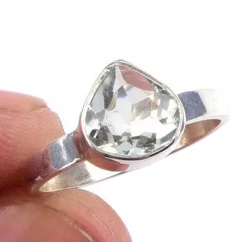 Natural Green Amethyst Gemstone Handmade 925 Solid Sterling Silver Ring S.6 r4J42