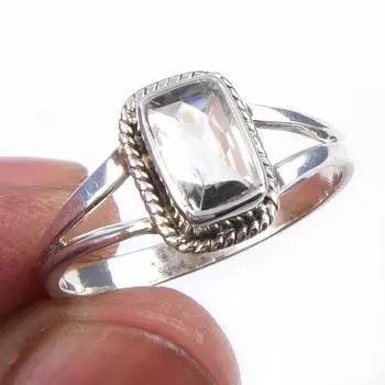 Natural Green Amethyst Gemstone Handmade 925 Solid Sterling Silver Ring S.8 O5e17