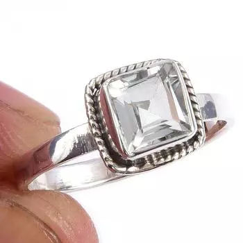 Natural Green Amethyst Gemstone Handmade 925 Solid Sterling Silver Ring S.9 B2a85