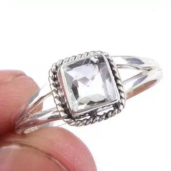 Natural Green Amethyst Gemstone Handmade 925 Solid Sterling Silver Ring S.9 Y9V78