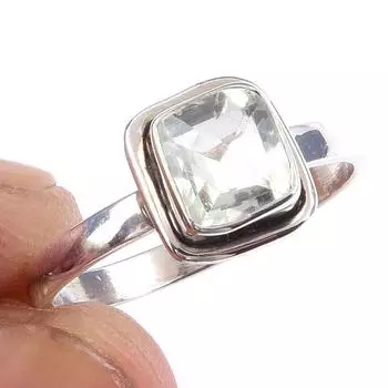 Natural Green Amethyst Gemstone Handmade 925 Solid Sterling Silver Ring S.8 B9V31
