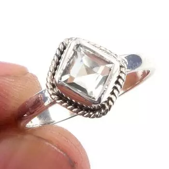 Natural Green Amethyst Gemstone Handmade 925 Solid Sterling Silver Ring S.6 j1z57