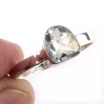 Natural Green Amethyst Gemstone Handmade 925 Solid Sterling Silver Ring S.9 L1A05