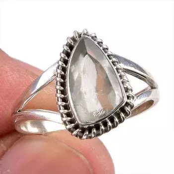 Natural Green Amethyst Gemstone Handmade 925 Solid Silver Jewelry Ring S.9 y6I66