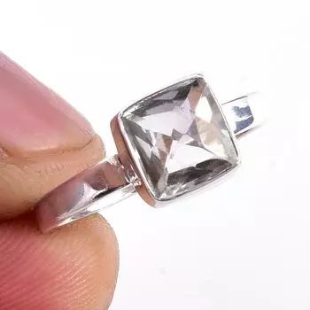Natural Green Amethyst Gemstone Handmade 925 Solid Sterling Silver Ring S.7 K4u28