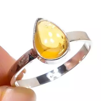 Natural Green Amethyst Gemstone Handmade 925 Sterling Silver Gift Ring S.7 w5L53