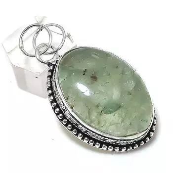 Natural Green Apatite Gemstone 925 Sterling Silver Jewelry Pendant 2.05 k0j83