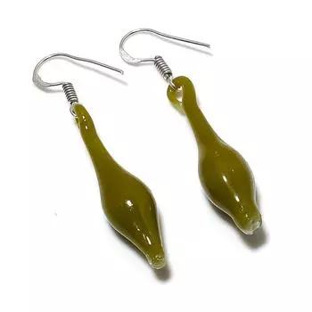 Natural Green Chalcedony Gemstone 925 Sterling Silver Jewelry Earring 1.97 d3Z06