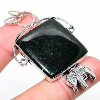 Natural Green Labradorite Gemstone 925 Sterling Silver Pendant 2.56 r6S07