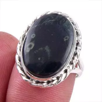 Natural Green Pietersite Gemstone 925 Solid Sterling Silver Gift Ring S.7 J3J84