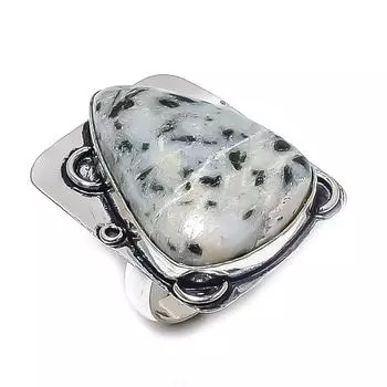 Natural Green Tourmaline Gemstone 925 Sterling Silver Jewelry Ring Size 8.5 S3W24