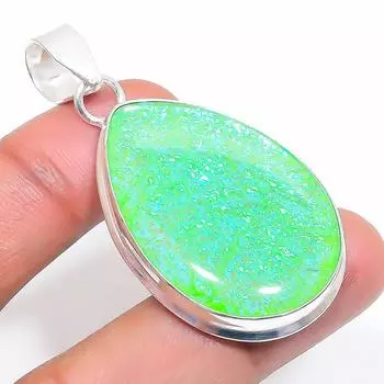 Natural Green Triplet Opal 925 Sterling Silver Jewelry Pendant 2.09 E8D00