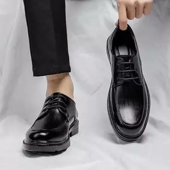 Natural Gumrukfree Genuine Leather Dress Shoes Man Round Toe Spring Autumn Social Shoe for Men Casual Business Luxury Designer 38