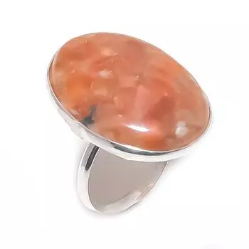 Натуральный гематоидный драгоценный камень Ювелирное изделие из серебра 925 пробы Кольцо Размер 7,5 J7b10