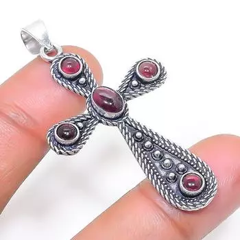 Natural Hessonite Garnet Gemstone 925 Sterling Silver Jewelry Pendant 2.17 r3I46