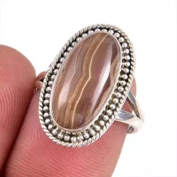 Natural Honey Rhodochrosite Gemstone 925 Sterling Silver Jewelry Ring S.6 q5I36