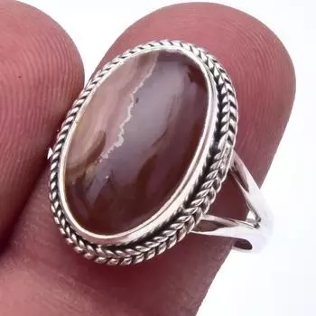 Natural Honey Rhodochrosite Gemstone 925 Sterling Silver Gift Ring S.7.5 P7L99