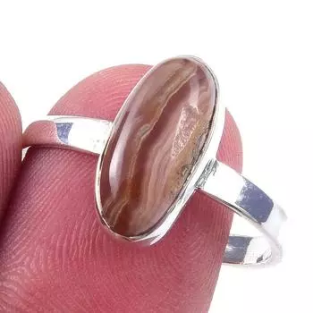 Natural Honey Rhodochrosite Gemstone Handmade 925 Solid Silver Ring S.9.5 W5M75
