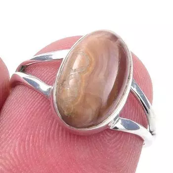 Natural Honey Rhodochrosite Gemstone Handmade 925 Solid Silver Ring Size 6 y6U22