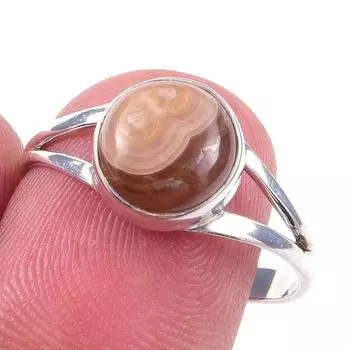 Natural Honey Rhodochrosite Gemstone Handmade 925 Solid Silver Ring Size 9 C9G20