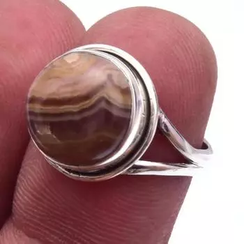 Natural Honey Rhodochrosite Gemstone Handmade 925 Sterling Silver Ring S.6 A4b45