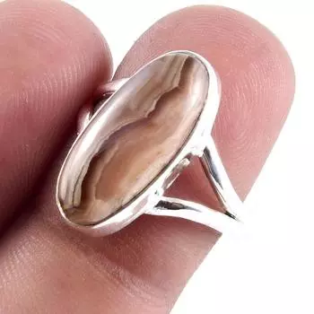 Natural Honey Rhodochrosite Gemstone Handmade 925 Sterling Silver Ring S.8 e8V44