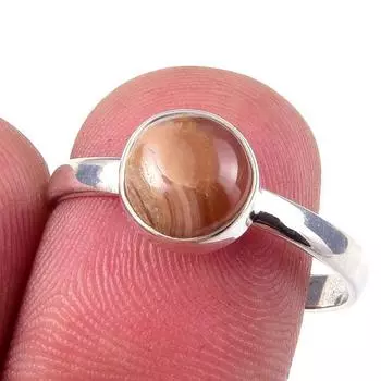Natural Honey Rhodochrosite Gemstone Handmade 925 Sterling Silver Ring S.9 c6G75