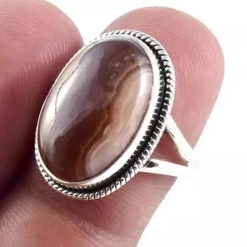 Natural Honey Rhodochrosite Gemstone Handmade 925 Sterling Silver Ring S.8 I1k35