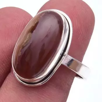 Natural Honey Rhodochrosite Gemstone Handmade 925 Sterling Silver Ring S.9 R3y34