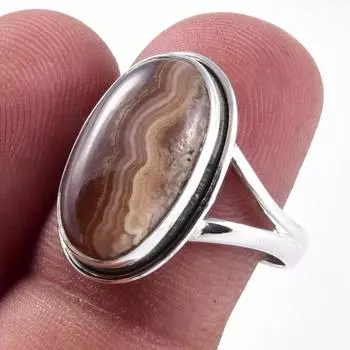 Natural Honey Rhodochrosite Gemstone Handmade 925 Sterling Silver Ring S.8 B4z47