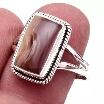 Natural Honey Rhodochrosite Gemstone Handmade 925 Sterling Silver Ring S.9 w0C91