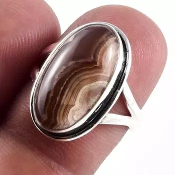Natural Honey Rhodochrosite Gemstone Handmade 925 Sterling Silver Ring S.6 N9Q01