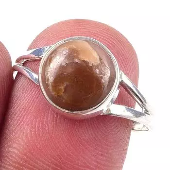 Natural Honey Rhodochrosite Gemstone Handmade 925 Sterling Silver Ring S.9 C9n43