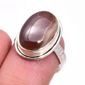 Natural Honey Rhodochrosite Gemstone Handmade 925 Sterling Silver Ring S.6 P4F02