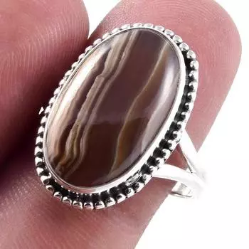 Natural Honey Rhodochrosite Gemstone Handmade 925 Sterling Silver Ring S.9 L6K04